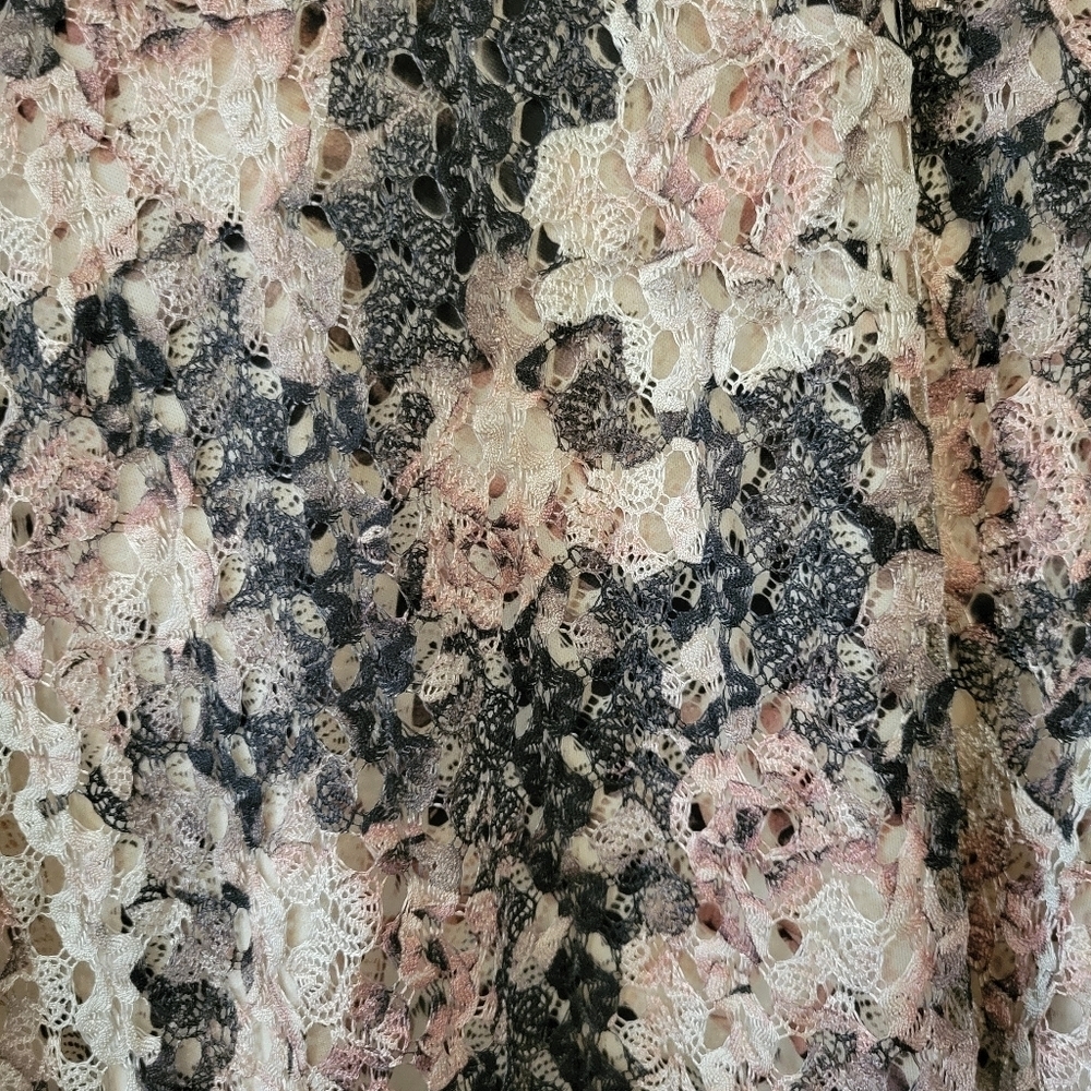 Brittany Black Plus Size Vintage Cream Floral Drapey Lace Lined Top. Y2k Size 1X - Picture 4 of 9